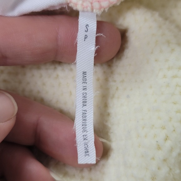 Out From Under Scarlet Fleece Zip Up Hoodie Size S Sherpa Oversized Cream Pink - Picture 4 of 11